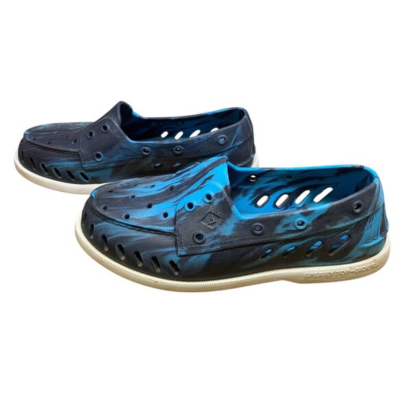 SPERRY Authentic Original Float Boat Shoe Women's 9 Blue Marbled Unisex Mens 7 - Picture 1 of 12